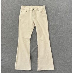J Galt Pants Womens Small Cream Corduroy Flare Leg Low Rise Boho Retro Earthy